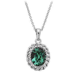 Vintage Style Oval Australia Crystal Halo Pendant Necklace for Women